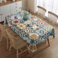 thumbnail image 2 of Rectangle Waterproof Tablecloth 60×84 Inch, Colorful Mix Pattern Reusable Indoor/Outdoor Durable Table Cover for Party Kitchen Dinner Room Decor, 2 of 5