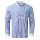 thumbnail image 2 of Camisas Vaqueras Para Hombre Camisa con botones de manga larga a rayas informales de lino y algodón con cuello levantado para hombre (Blue, L), 2 of 7