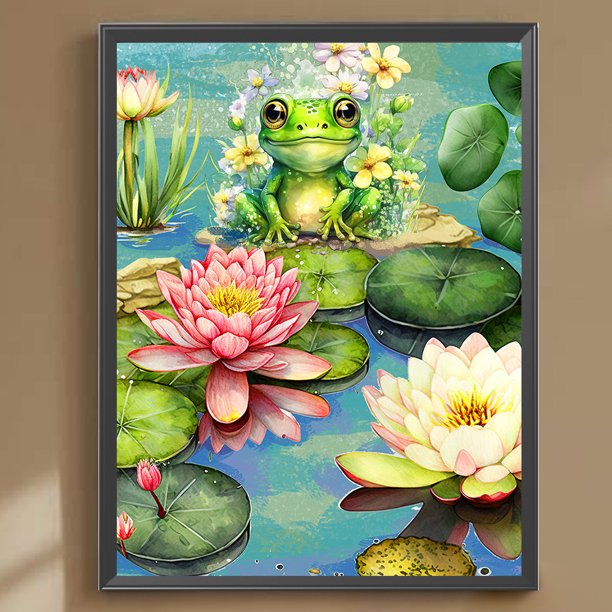 Cuadros Decorativos 5D bricolaje taladro redondo completo diamante pintura rana Kit decoración del hogar artesanía (K287) Wdftyju embutido en tela