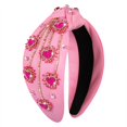 thumbnail image 1 of Moloch Diadema De San Valentín Para Mujer Diademas De Corazón Con Cuentas De Diamantes De Imitación Diadema De Terciopelo Ancha Anudada Con Cristales Diadema De Moda Accesorios Para El Cabello Para El, 1 of 1