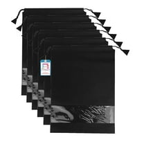 atorakushon Indian Non Woven Fabric Shoe Cover Travelling Shoe Storage Bag Footwear Organiser Pouch Shoe Bag Black Pack of 6