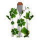 thumbnail image 3 of Camisas de verano con estampado de trébol de cuatro hojas para hombre y mujer, camisas casuales de manga corta con solapa, estilo hawaiano, para playa, estilo urbano, 3 of 5