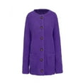 thumbnail image 5 of Early Fall Fashion Sawvnm Winter Long Coats for Women Casual Plus Size Plush Sweater Pockets Outerwear Buttons Cardigan Coat Gifts Chunky Cardigan Sweaters for Women Purple 2XL, 5 of 9