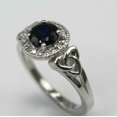 thumbnail image 5 of HeartsAndYou 2.3ct Natural Sapphire & Diamond Ring Halo Celtic Trinity 14k SOLID White Gold, 5 of 9