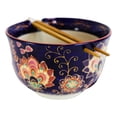 thumbnail image 6 of Mandala Floral Blossoms Purple Ramen Noodles Soup Large 6"D Bowl W/ Chopsticks, 6 of 7