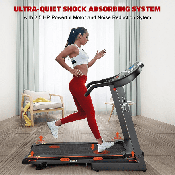 MaxKare Electric Foldable Treadmill 17 Wide 2.5 HP 3 Levels Incline Max Speed 8.5 MPH with Large Display Cup Holder Easy Assembly for Home Use