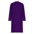 thumbnail image 5 of DDAPJ pyju Plus Size Dresses for Curvy Women Oversized Long Sleeve Crewneck T Shirt Maxi Dresses Solid Casual Loose Sweatshirt Dress with Pockets Birthday Gifts Purple XXXL, 5 of 6