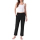 thumbnail image 2 of Pantalones de pijama de algodón a cuadros para mujer con cintura elástica y bolsillo, pantalones de lounge largos 2XL negros, 2 of 6