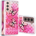 thumbnail image 2 of Case for Samsung S24+ Plus, Galaxy S24+ Plus Case Cute Pink Glitter Luxury Sparkle Liquid for Girls Women Quicksand Clear Soft TPU Protective Case for Samsung Galaxy S24+ Plus Pink Butterfly, 2 of 14