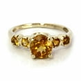 thumbnail image 2 of 14k Yellow Gold Plated 1.4 ctw Natural Yellow Citrine 5 Stone Solitaire Ring, 2 of 6