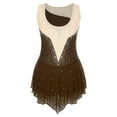 thumbnail image 4 of iiniim Women's Shiny Rhinestone Sleeveless Figure Skating Dance Dress Lyrical Ballet Costume Brown M, 4 of 7