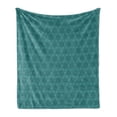 thumbnail image 1 of Oriental Soft Flannel Fleece Throw Blanket, Creative Ornate Print of Flourishes Art Nouveau Details, Cozy Plush for Indoor and Outdoor Use, 50" x 70", Petrol Blue Turquoise, by Ambesonne, 1 of 5