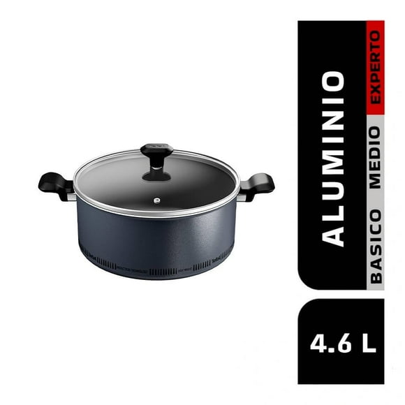 Olla T-fal Titanium Force 24 cm Con Tapa Gris