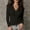 Black, variant on LRGSHF Women Ruched Wrap Long Sleeve Tee, V‑Neck Slim‑Fit Casual Blouse for Fall Daily Wear