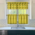 thumbnail image 3 of Weed Leaf Design Kitchen Curtains 3 Pack - Rasta Marijuana Print Semi-Sheer Cafe Curtains with Valance, Rod Pocket Farmhouse Window Panels (1x54x18" + 2x27.5x24"), 3 of 6