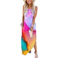 thumbnail image 2 of Dyegold Maxi Dress Tie Dye Summer Dresses for Women T Shirt Dress Round Neck Short Sleeve Loose Causal Long Sundresses, 2 of 5