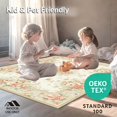 thumbnail image 4 of ODIKA 8'x10' Machine Washable Non-Slip Area Rug, Vintage Inspired Beige with Floral Accents High Traffic Rug, Beige, 46972, 4 of 5