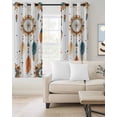 thumbnail image 2 of Boho Geometric Blackout Curtains 72 Inches Long for Bedroom, Ethnic Feathers Patterns Retro Farmhouse Thermal Insulated Room Darkening Black Out Window Curtain Panels Grommet Drapes for Living Room, 2 of 8