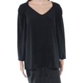 thumbnail image 1 of Alfani Womens Pleated Shoulder Pullover Blouse, Black, Small, 1 of 2