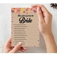 thumbnail image 7 of Inkdotpot 50-PackRustic Kraft FloralHow Well Do You Know The Bride Bridal Shower Bachelorette PartyGameWho Know The Bride Best ActivityCards, 7 of 7