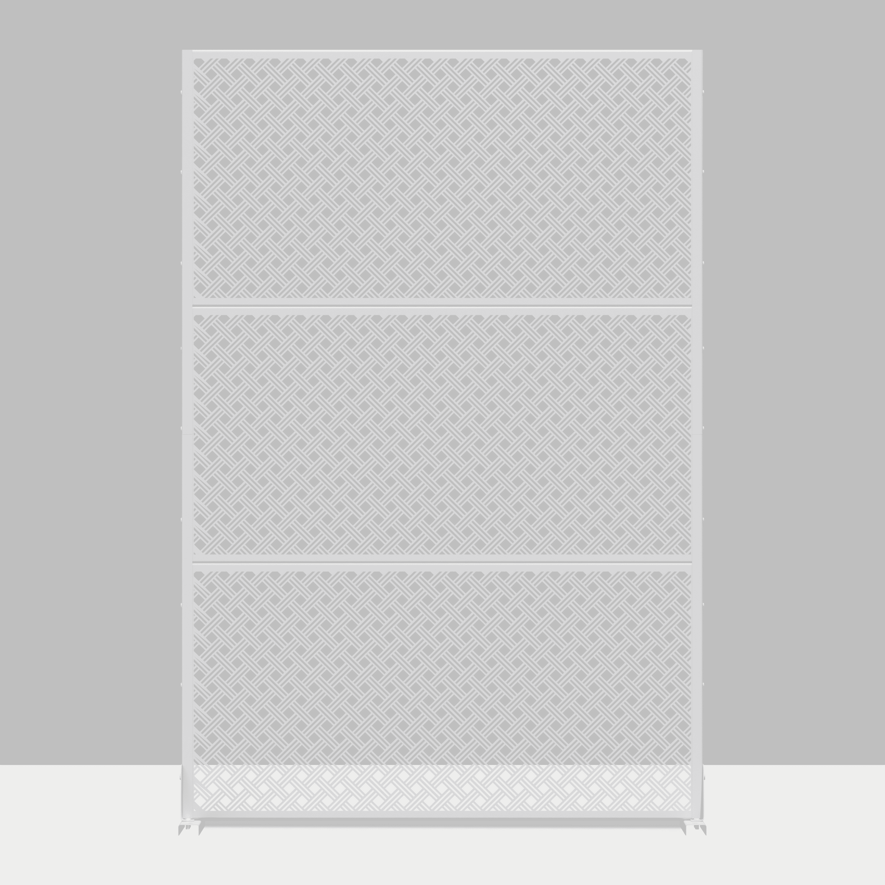 MAYEERTY 72"x47"x16" Outdoor Privacy Screen with Stand Metal Balcony Decorative Screen,White