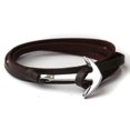 thumbnail image 5 of Pulsera de ancla para hombre, joyería, cadena de cuerda marrón y negra, pulseras de cuero T,4, 5 of 5