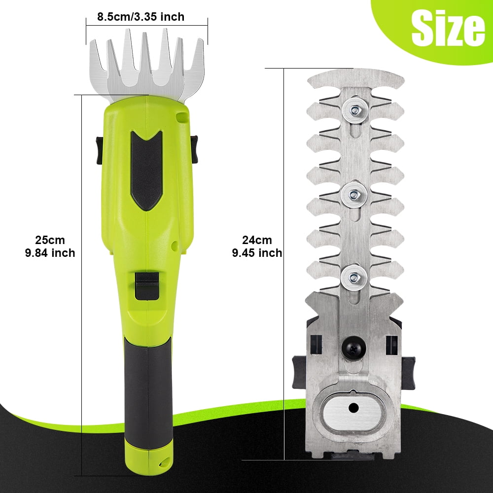 G PEH Cordless Grass Shears, 2 in 1 Electric Mini Hedge Trimmer Cordless, Handheld Grass Hedge Cutter Clippers, Battery Operated Weed Hedge Trimmer