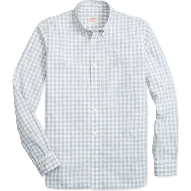 Camisa con Botones Brooks Brothers para hombre ajuste delgado gris mediano