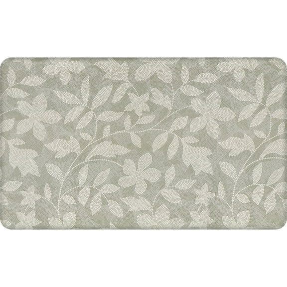 Mainstays Cushion Comfort Dots Botanical Washed Stone 18" x 30" Anti-Fatigue Kitchen Mat