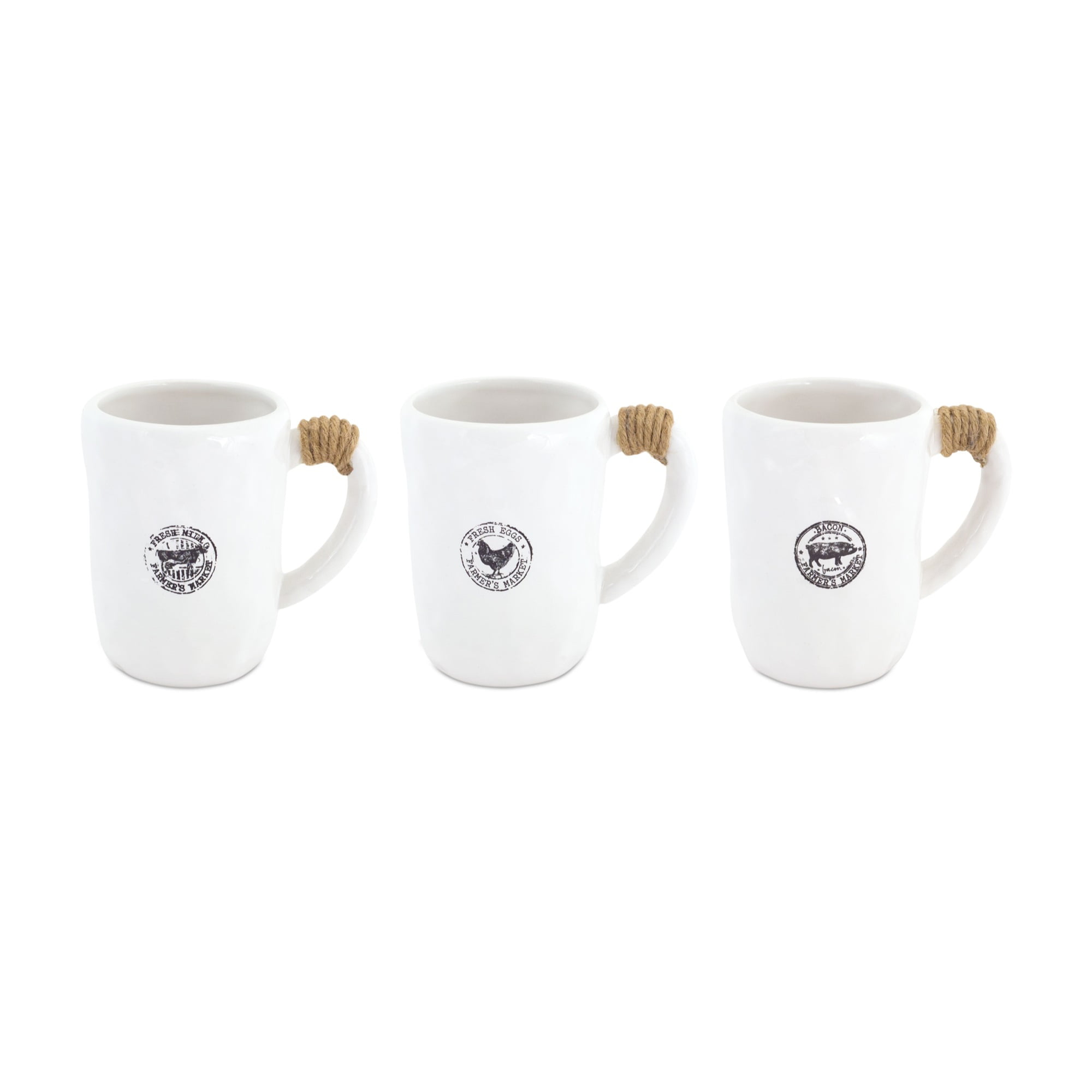 Mugs (Set of 6) 4.75"H Ceramic