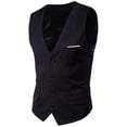 thumbnail image 1 of Plus Size Men Solid Color Suit Vest Single Breasted Business Waistcoat, 1 of 5