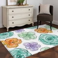 thumbnail image 4 of Abstraction Art Washable Area Rugs 3'x5', Watercolors Flowers Minimalist Lines Modern Low Pile Throw Living Room Rug Non-Slip Sturdy Edge Binding Carpet for Indoor Entryway Bedside Kitchen, 4 of 9