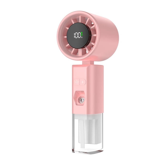 Portable Handheld Misting Fan, 3 In1 Rechargeable Portable Personal Water Spray Mist Cooling Fan With Led Display & Speed Adjustable, for Summer Beach, Travel, Outdoor, Office Desktop
