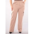 thumbnail image 5 of Plus Size High Rise Straight Leg Cargo Pants - Latte, 5 of 9