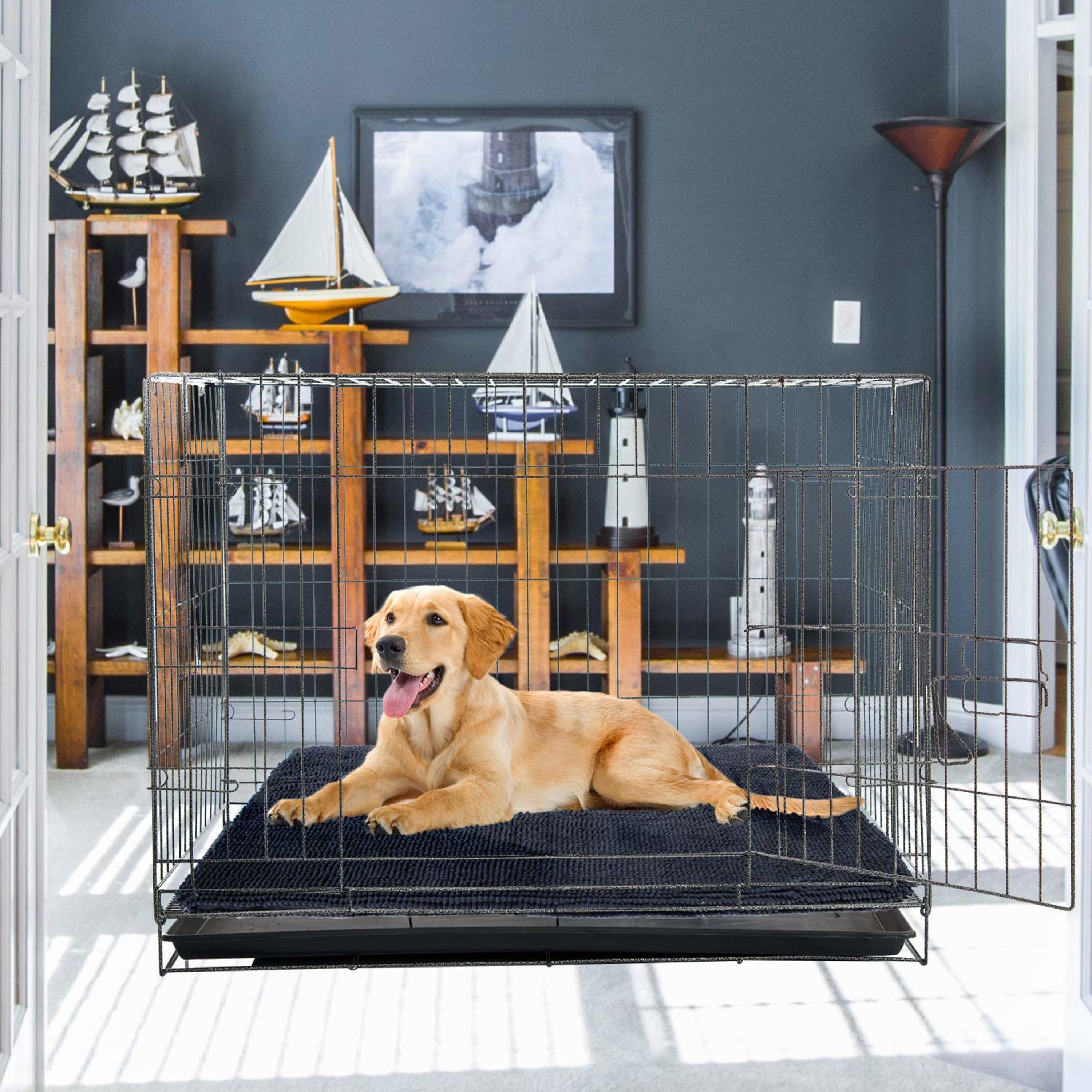 My Doggy Place Soft Microfiber Dog Crate Mat, Machine Washable Dog Bed, Lg