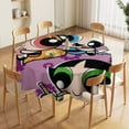 thumbnail image 5 of The Powerpuff Girls Round Tablecloth Print Decorative Table Cover Washable Table Cloths for Dining Party Picnic 50x50in, 5 of 8