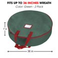 thumbnail image 2 of Primode Bolsa De Almacenamiento Para Coronas De Navidad De 36.1 In – 2 Unidades De Contenedores De Coronas Artificiales – Soporte Para Coronas De Navidad – Asas Resistentes – Correas Interiores – Ranu, 2 of 5