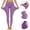 Purple, variant on Kukoosong Women's High Waisted Yoga Leggings with Pockets, Workout Pants for Running Gym, Tummy Control Full Length Workout Leggings