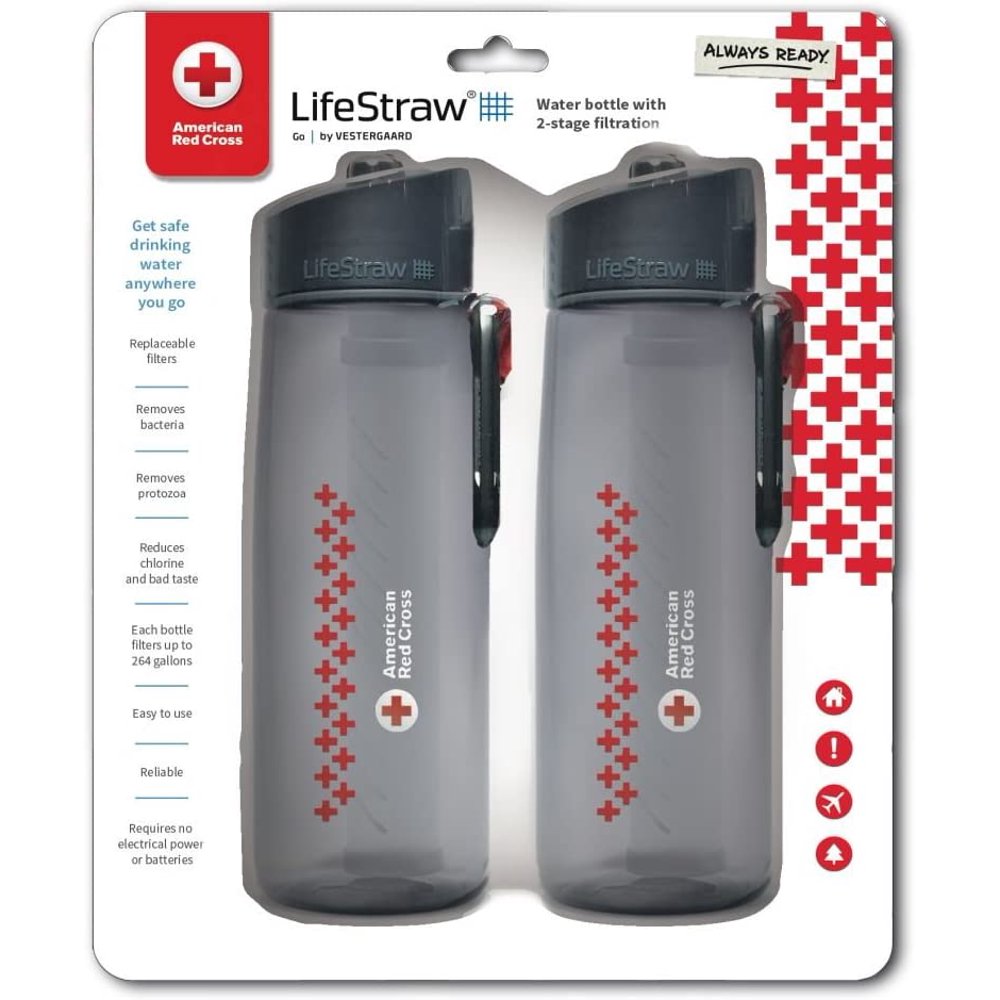 LifeStraw Go Water Filter Bottles with 2Stage Integrated Filter Straw