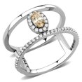 thumbnail image 1 of Alamode DA352-7 Bague en Acier Inoxydable Poli pour Femmes avec Grade AAA CZ en Champagne - Taille 7, 1 of 1
