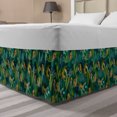 thumbnail image 1 of Wildlife Bed Skirt, Girl in Jungle Along a Leopard Illustration Wild Forest Themed Design, Elastic Bedskirt Dust Ruffle Wrap Around for Bedding Decor, 4 Sizes, Hunter Green Dark Teal, by Ambesonne, 1 of 2