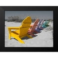thumbnail image 2 of Stegmann 24x19 Black Modern Framed Museum Art Print Titled - Colorful Beach Chairs, 2 of 5