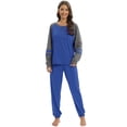 thumbnail image 5 of Women's Pajama Sets Long Sleeve Tops and Pants Round Neck Splicing Color Block Soft 2 Piece Sleepwear Loungewear Set with Pockets,S-2XL, 5 of 6