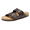 DARK BROWN, variant on Bruno Marc Men's Cork footbed Sandal Beach Slides with Adjustable Buckle Straps