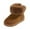 Brown, variant on Kids Girls Platform Snow Boots Casual Suede Round Toe Plush Warm Pull on Winter Mid Calf Booties Thickened Warm High Top Ankle Boots 10 Little Kid Black