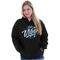 thumbnail image 3 of Retro Galaxy Positive Hippie Quote Unisex Plus Fleece Graphic Hoodie Brisco Brands 2X, 3 of 5