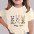 thumbnail image 2 of Lovzfmll Toddler Girl's T-Shirts, Easter Print Short Sleeve Tee, Casual Loose Fit Pullover Graphic Tees for 3-4 Years, 2 of 9