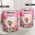 thumbnail image 2 of Hello Valentine’s Day Goldendoodle Flower Crown Romantic Pink Floral Foldable Laundry Basket Doodle Dog Lover Gifts Idea Organizer Storage with Handles - 00031, 2 of 5