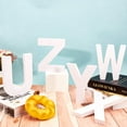 thumbnail image 5 of Free-Standing Alphabet 5.9" Letters White Wall Wood Letters Hanging Alphabet Decoration for Unfinished Art Craft Work DIY Words Block (W), 5 of 9