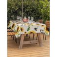 thumbnail image 3 of Outdoor Tablecloth with Umbrella Hole for Patio/Picnic/Party/Camping, Spring Sunflowers Waterproof Table Cloth Rectangle Table Cover Washable, Country Floral Bees Rustic Botanical (54"x 80"), 3 of 8